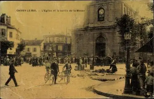 Ak Choisy Le Roi Val de Marne, L'Eglise, La Sortie de la Messe