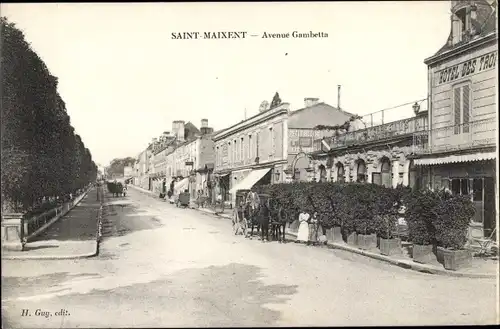 Ak Saint Maixent Deux Sevres, Avenue Gambetta