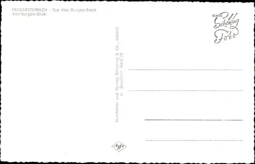 Ak Neckarsteinach in Hessen, Vier Burgen Blick