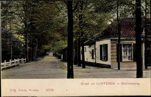 Ak Lunteren Ede Gelderland, Stationsweg