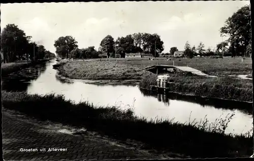 Ak Alteveer Drenthe Niederlande, Kanalpartie, Häuser