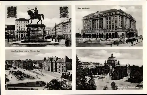 Ak Zagreb Kroatien, Hotel Esplanade, Jelacicev trg, Wilsonova trga, Palais des arts