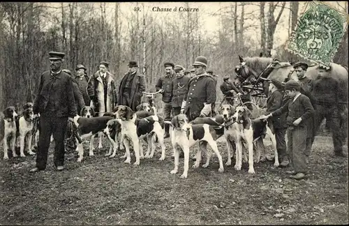 Ak Yvelines, Chasse à Courre, Jagdszene, Jäger, Jagdhunde, Pferde