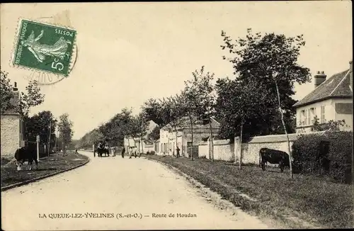 Ak La Queue les Yvelines, Route de Houdan