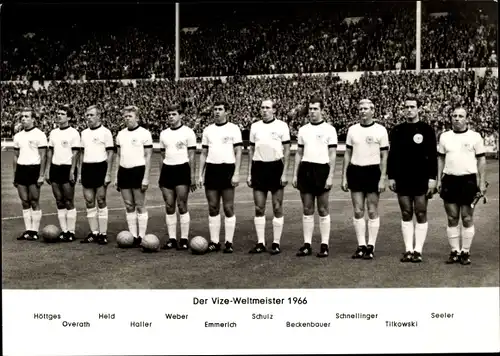Ak Der Vize Weltmeister 1966, Beckenbauer, Overath, Haller, Seeler, Schnellinger