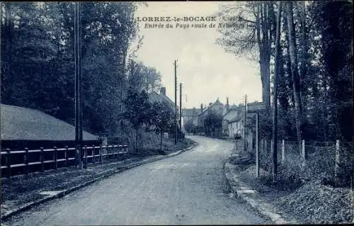 Ak Lorrez-le-Bocage Seine et Marne, Entree du Pays route de Nemours