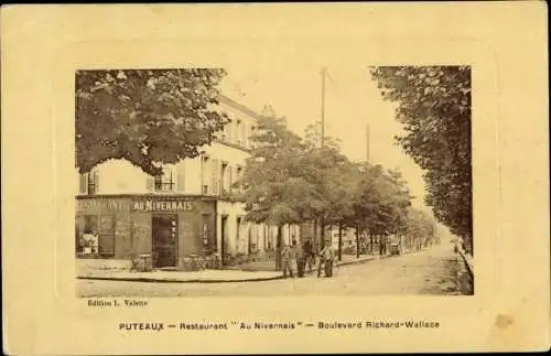 Ak Puteaux Hauts de Seine, Restaurant Au Nivernais, Bouelevar Richard Wallace