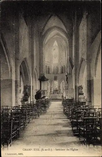 Ak Champcueil Essonne, Interieur de l'Eglise