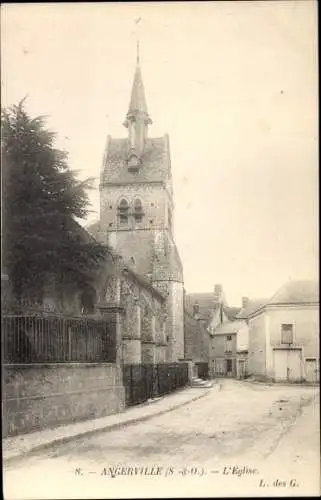 Ak Angerville Essonne, L'Eglise