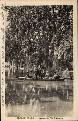 Ak Arpajon Essonne, Autour de L'Ile d'Arpajon