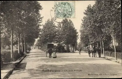 Ak Saint Fargeau Yonne, Les deux Avenues