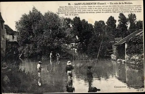 Ak Saint Florentin Yonne, Un coin de la Riviere