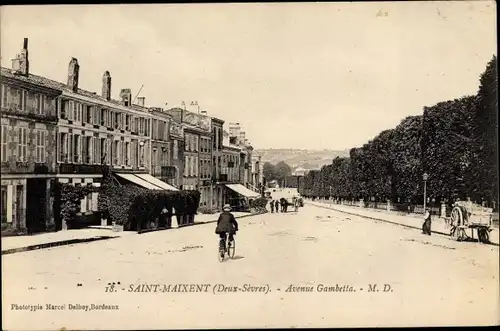 Ak Saint Maixent Deux Sevres, Avenue Gambetta