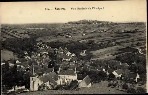 Ak Sancerre Cher, Vue Generale de Chavignol, Panorama