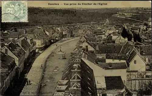 Ak Conches en Ouche Eure, Vue prise du Clocher de l'Eglise