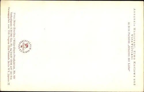 Ak Schauspielerin Elma Karlowa, Annunzio Mantovani, Vico Torriani