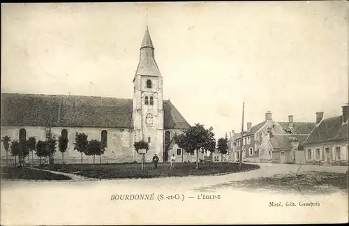 Ak Bourdonné Yvelines, L'Eglise, Kirche