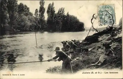 Ak Juziers Yvelines, Les laveuses, Wäscherinnen