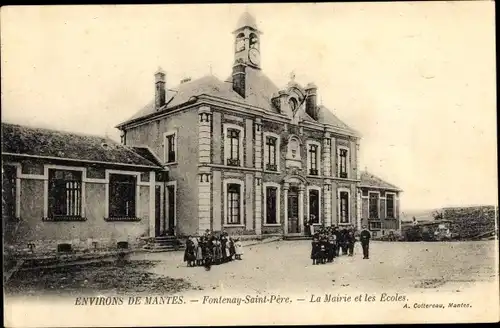 Ak Fontenay Saint Père Yvelines, Mairie, Les Ecoles