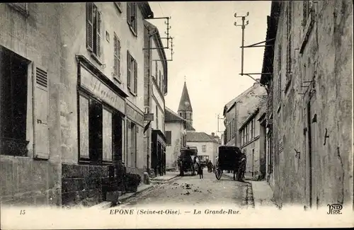 Ak Epone Yvelines, La Grande Rue