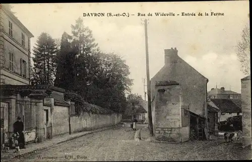 Ak Davron Yvelines, Rue de Wideville, Entree de la Ferme