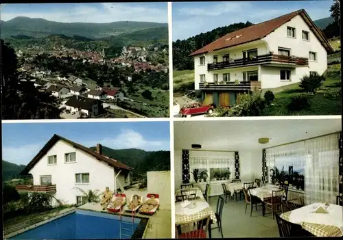 Ak Loffenau Baden Württemberg, Alfred Möhrmann Pension, Pool, Gesamtansicht