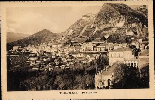 Ak Taormina Sicilia, Panorama vom Ort