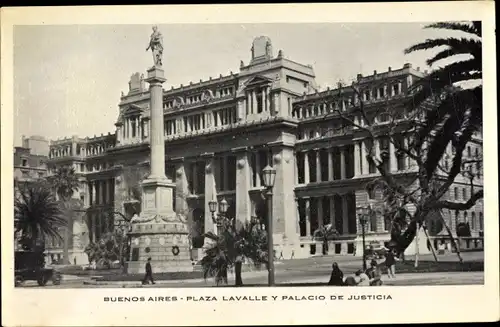 Ak Buenos Aires Argentinien, Plaza Lavalle y Palacio de Justicia