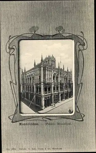 Passepartout Ak Montevideo Uruguay, Palacio Municipal