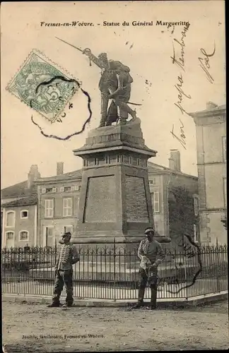 Ak Fresnes en Woëvre Meuse, Statue du General Margueritte