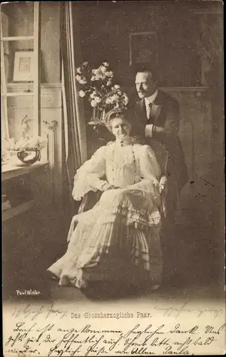 Ak Großherzog Ernst Ludwig von Hessen mit Familie, Eleonore zu Solms-Hohensolms-Lich