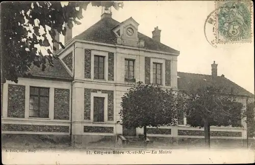 Ak Cely en Biere Seine et Marne, La Mairie