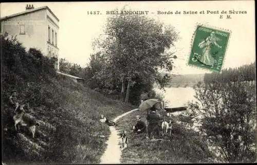 Ak Billancourt Hauts de Seine, Bords de Seine et Ponst de Sevres