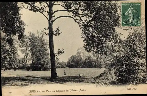 Ak Epinay sur Seine Seine Saint Denis, Parc du Chateau du General Julien