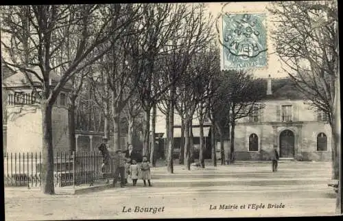 Ak Le Bourget Seine Saint Denis, La Mairie et l'Epee Brisee
