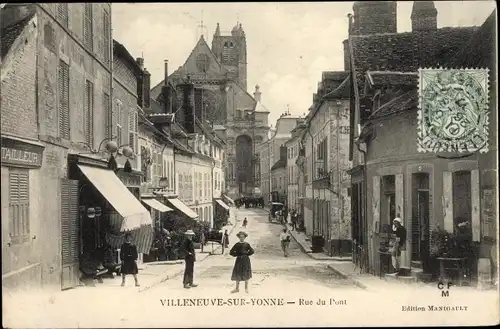 Ak Villeneuve sur Yonne, Rue du Pont