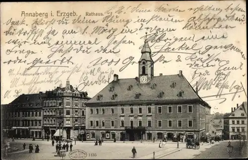 Ak Annaberg Buchholz Erzgebirge, Rathaus