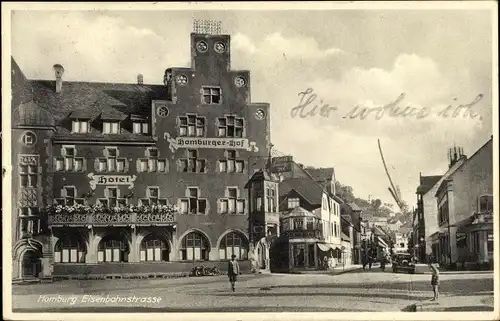 Ak Homburg Saarland, Eisenbahnstraße, Hotel Homburger Hof