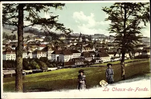 Ak La Chaux de Fonds Kanton Neuenburg, Blick auf den Ort