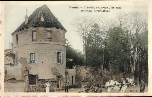 Ak Meaux Seine-et-Marne, Tourelle, boulevard Jean Rose anciennes Fortifications