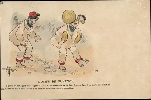 Künstler Ak Motifs de Punition, französische Soldaten