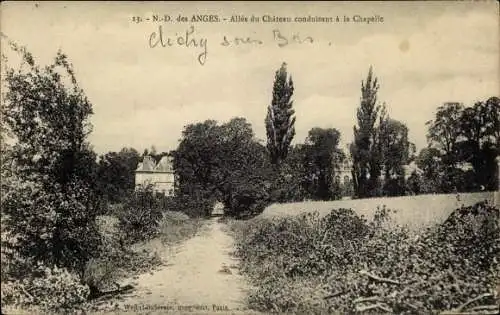 Ak Clichy sous Bois Seine Saint Denis, Notre Dame des Anges, Allee du Chateau