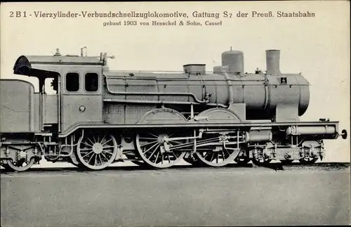 Ak Verbund Schnellzug Lokomotive S 7, Preußische Staatsbahn, Henschel & Sohn