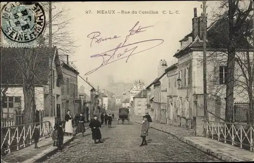 Ak Meaux Seine et Marne, Rue du Cornillon