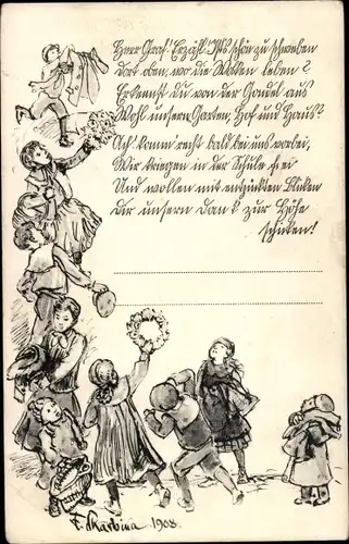 Künstler Ak Skarbina, Franz, Kinder