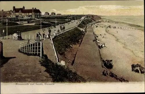 Ak Hornsea Yorkshire, Promenade and Sands