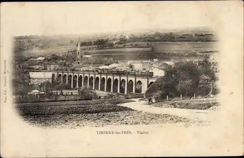 Ak Thonnes les Pres Meuse, Viaduc, chemin de fer