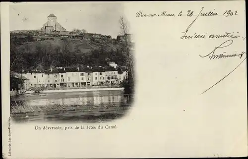 Ak Dun sur Meuse, Un Deversoir, pris de la Jetee du Canal