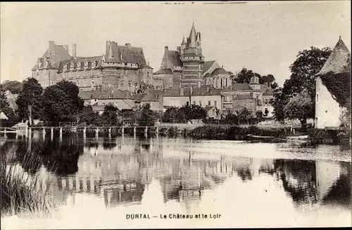 Ak Durtal Maine et Loire, Le Chateau et le Loir