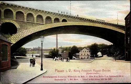 Ak Plauen im Vogtland, König Friedrich August Brücke